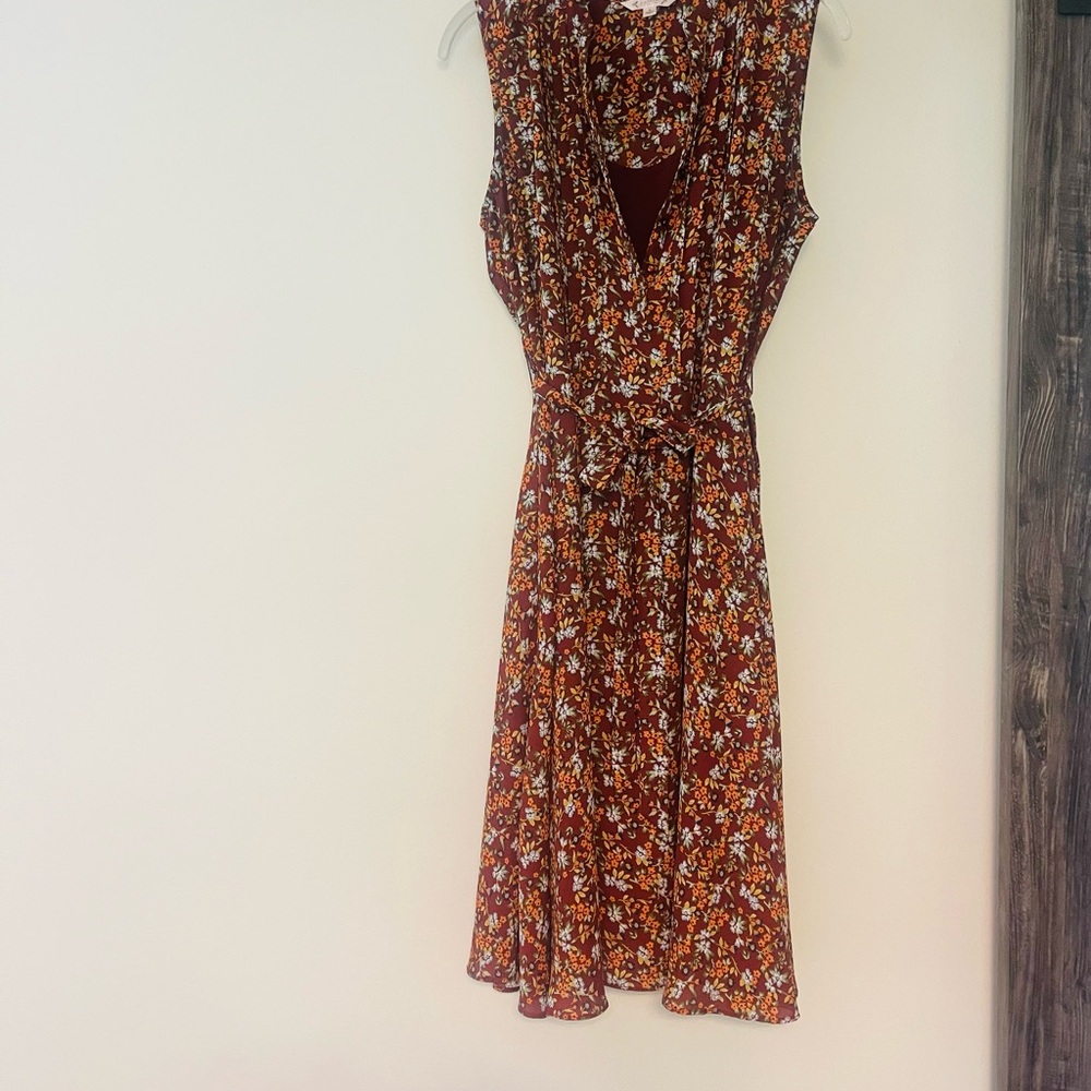 Nanette Lepore Brown Floral Midi Dress